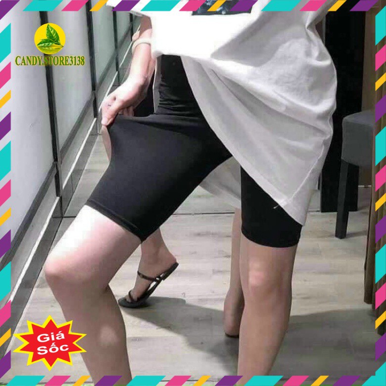 Quần legging lửng nữ cạp cao, quần đùi legging nâng mông dáng ngố tập gym thể thao co giãn 4 chiều.Candy.store3138 | BigBuy360 - bigbuy360.vn