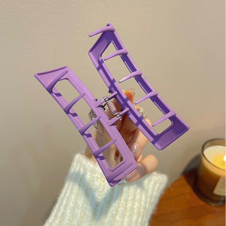 Kẹp tóc càng cua nữ hình học màu tím cực xinh cặp búi Kim Loại phong cách nữ tính thời trang cao cấp