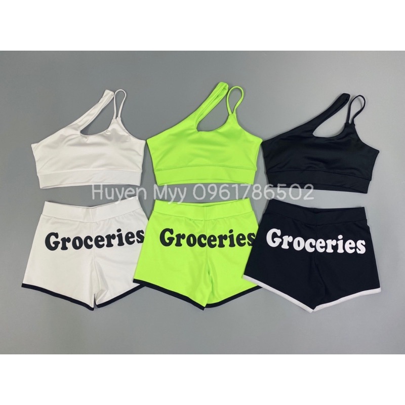 SET TẬP QUẦN IN CHỮ BRA CHÉO DÂY
