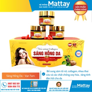 Sáng Hồng Da - Vạn Tam - Bổ sung sâm tố nữ, collagen, nhau thai cừu và các chất chống oxy hóa , tăng tính đàn hồi cho da