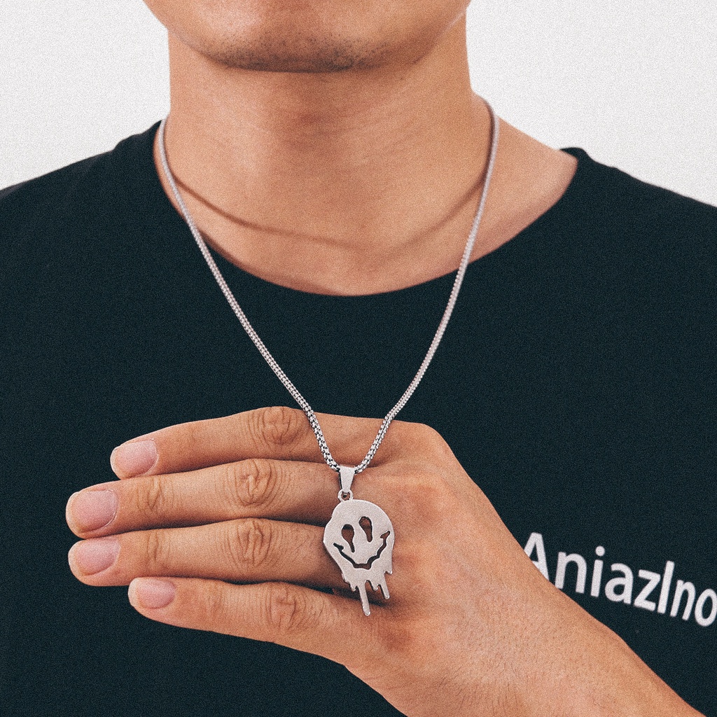 Vòng cổ Thép Titan Mặt Bộ Xương Phong Cách hip hop Cá Tính