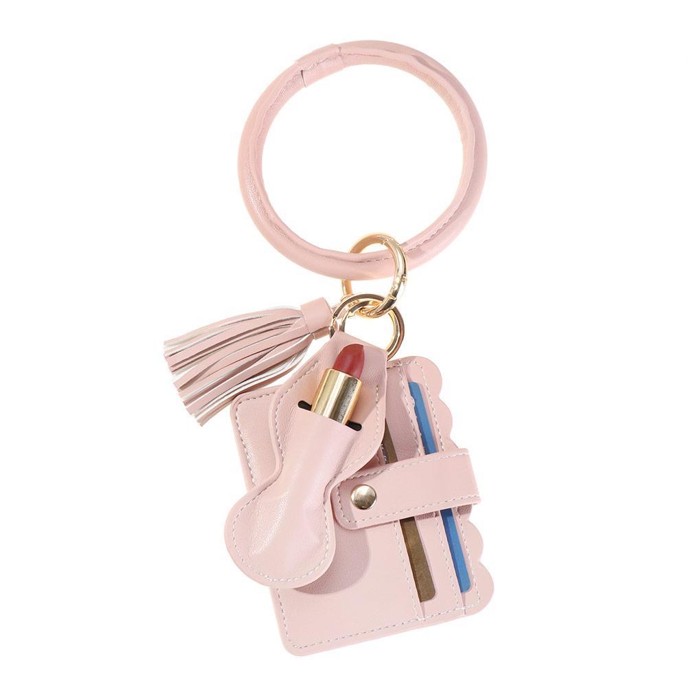 Ví Da PU Đựng Chìa Khóa Dạng Vòng Chữ O Phối Tua Rua Đa Năng