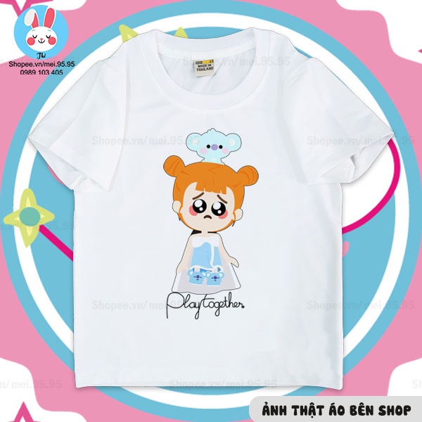 Áo thun Play Together giá rẻ - Mẫu TRUZ, Bong bóng xà phòng, Trứng phục sinh - Hình in sắc nét cute