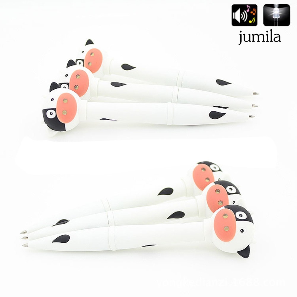 JUL Creative Cow Duck Giraffe Electronic Pen LED Light Animal Sound Kids Pen Gift