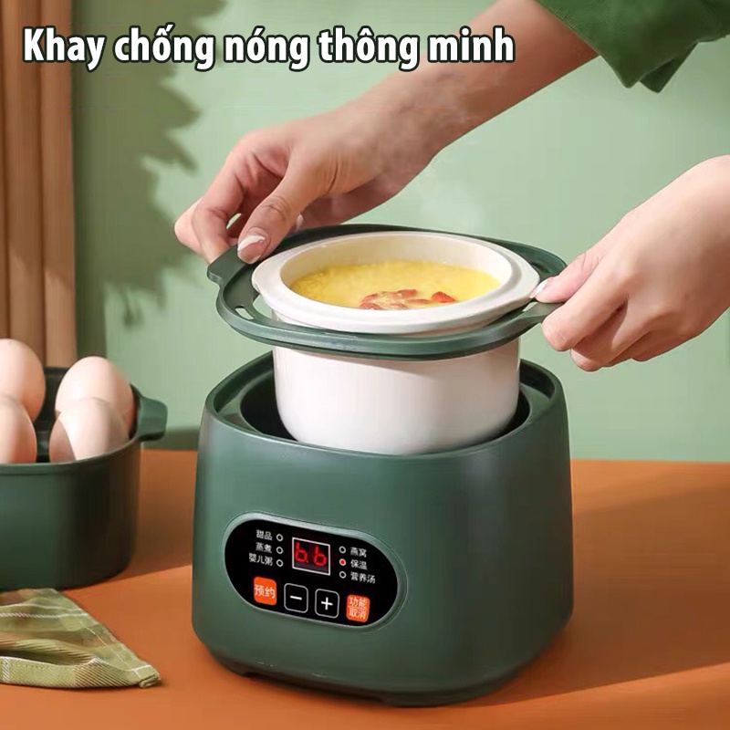 Nồi nấu cháo chậm Changhong - Nồi chưng yến hầm cách thủy đa năng dung tích 1L lòng nồi bằng sứ VT164