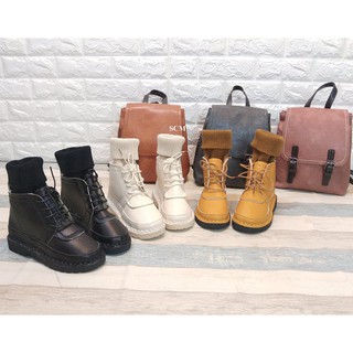SALE-Giày boot cột dây cổ vớ