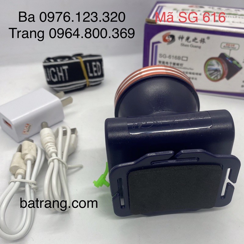 Đèn Pin Đội Đầu Siêu Sáng SG 616 Hiển thị phần trăm pin pin 10 sáng