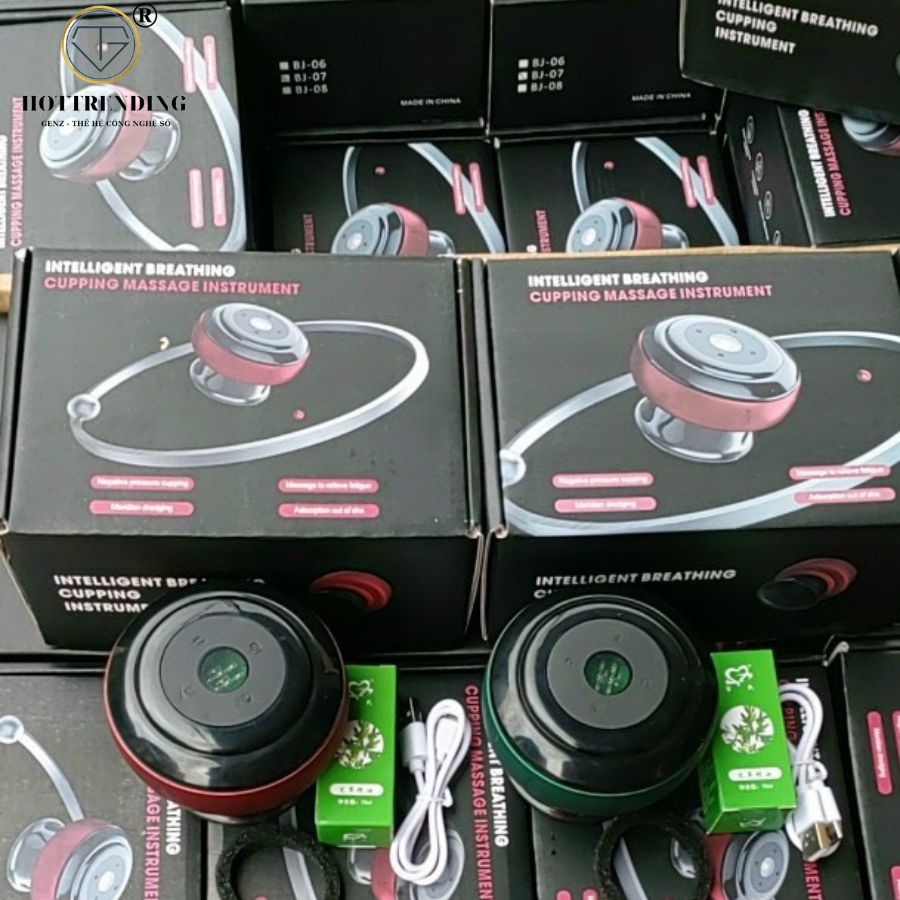 Máy Massage Giác Hơi Mini Điều Chỉnh 6 Tốc Độ, Có Màn Hình Led Giúp Giảm Đau, Mệt Mỏi, Lưu Thông Khí Huyết An Toàn