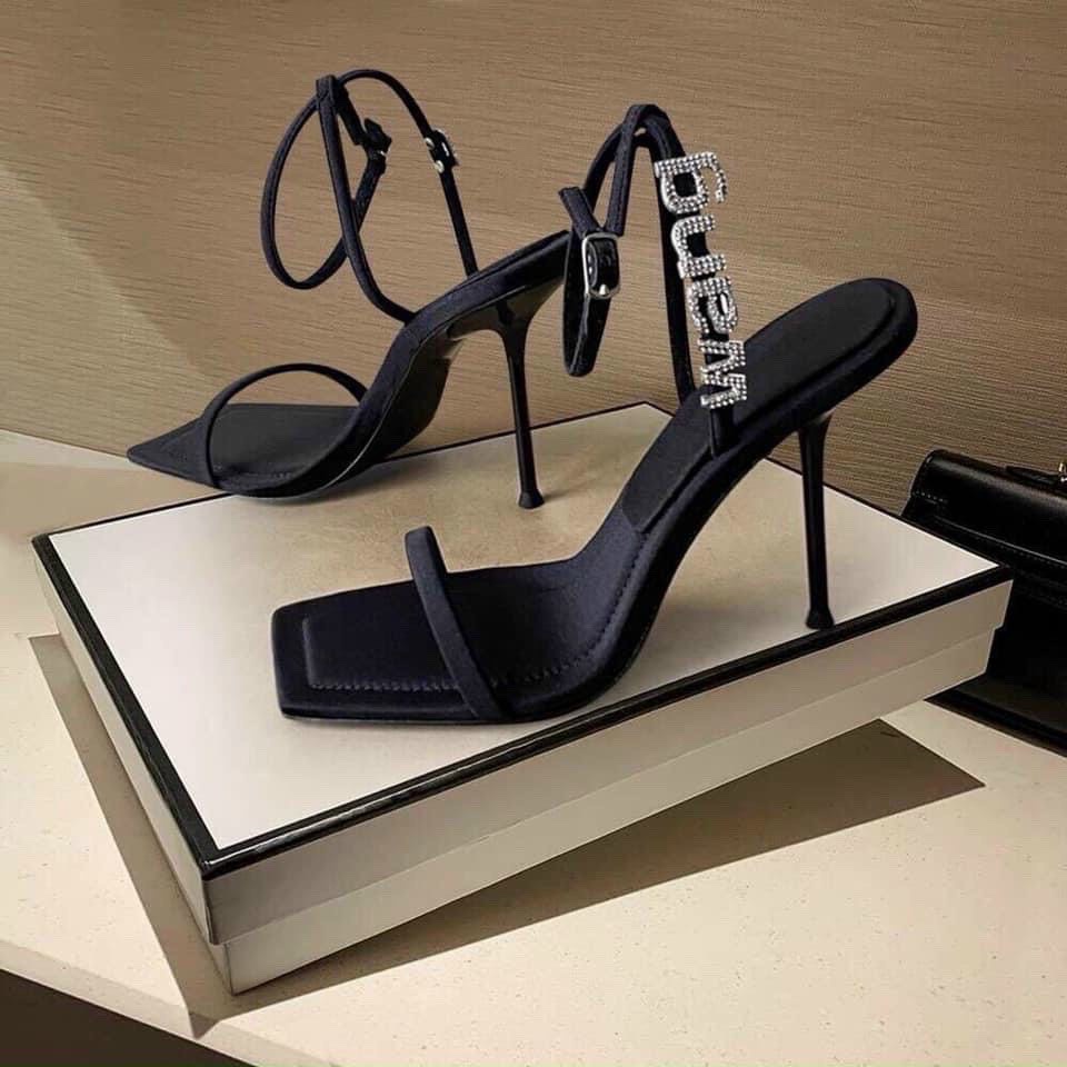 Sandal cao gót chữ wang gót nhọn 9 phân mã H164 UYÊN OLIVER SHOES