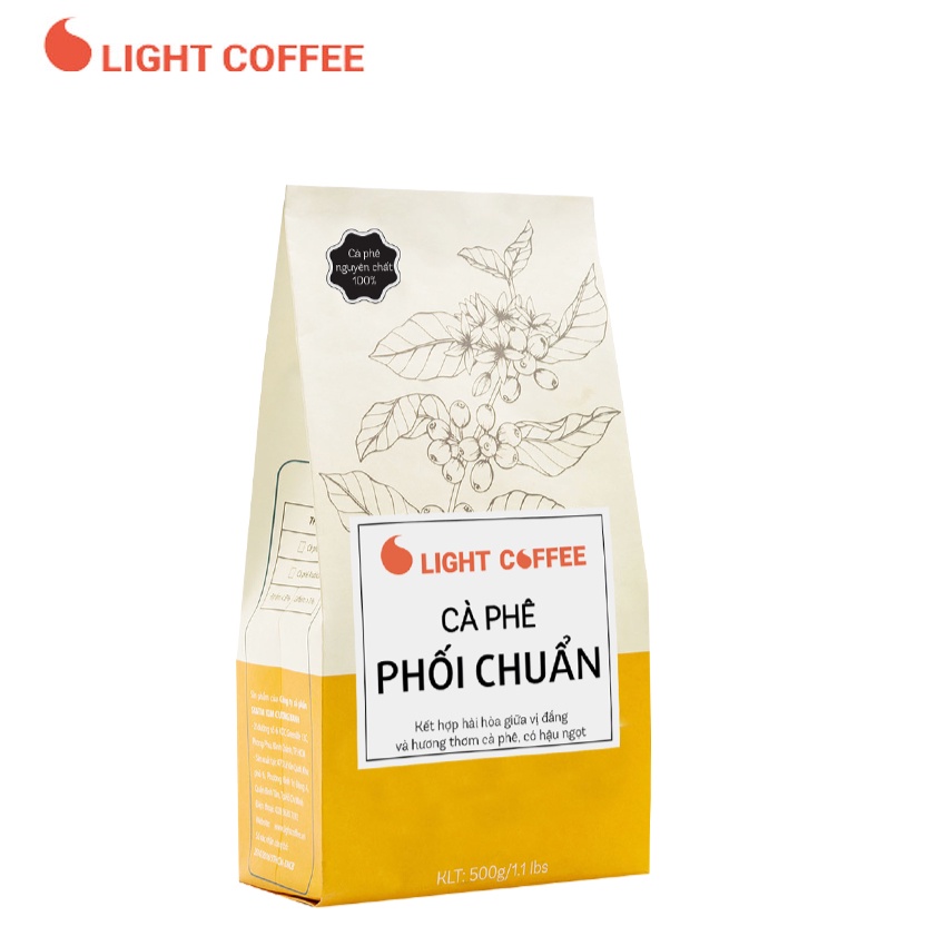 Cà phê Phối Chuẩn Light Coffee Gói 500g Vị đắng vừa, chút chua, mùi thơm nhẹ và lan tỏa