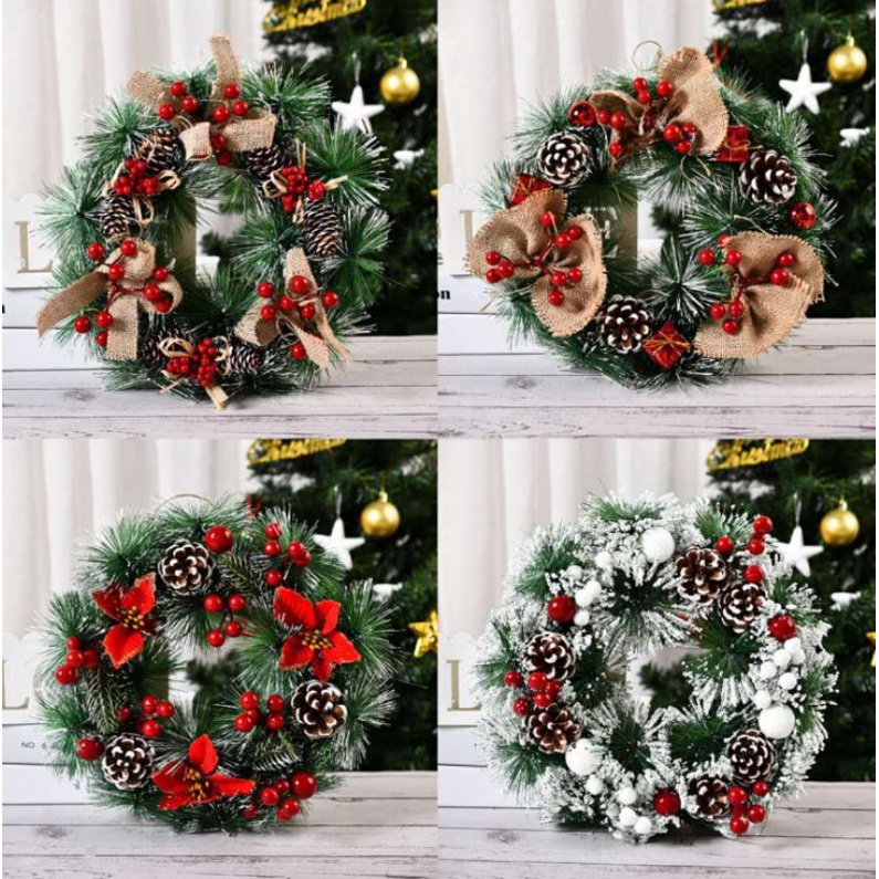 Vòng hoa trang trí noel 32cm,,,