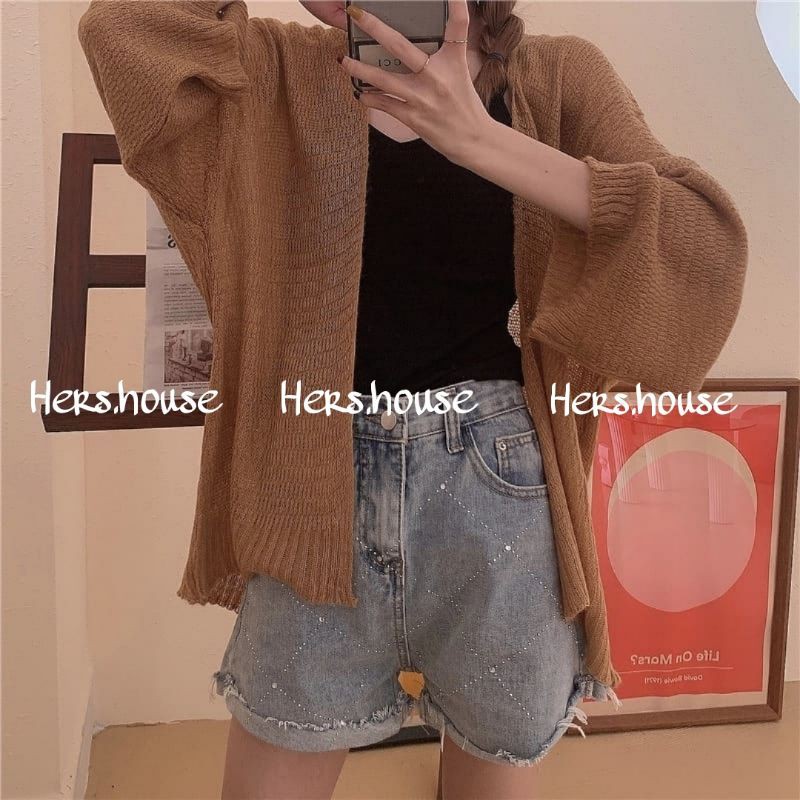 Áo khoác len mỏng - sẵn hàng - kèm ảnh thật