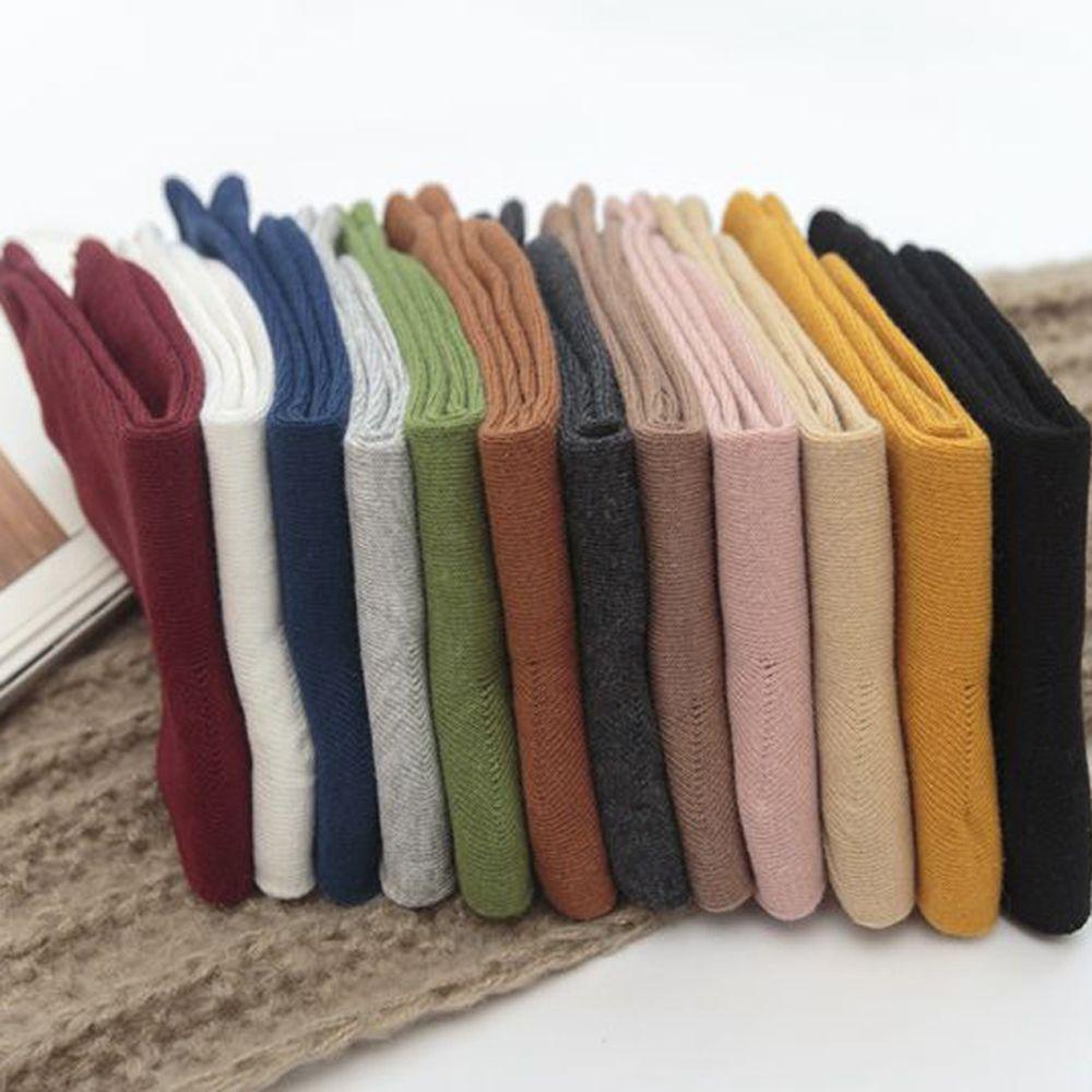 Vớ Cotton Dày Cổ Cao Màu Sắc Ngọt Ngào Thời Trang Cho Nữ