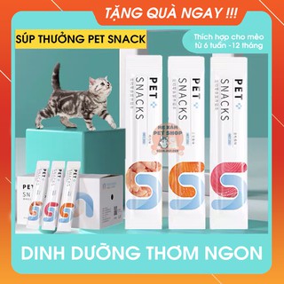 Súp Thưởng Cho Mèo Pet Snack Cung Cấp Dinh Dưỡng, Tiện Lợi, Đa Dạng Mix Vị Tổng Hợp, Thanh 15gr