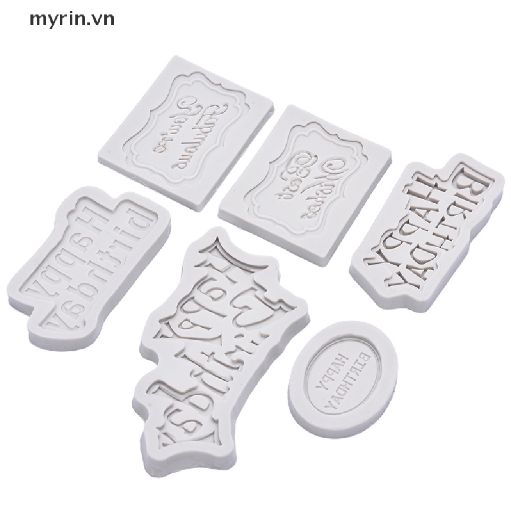 Khuôn Silicon Tạo Hình Chữ Happy Birthday 3D Trang Trí Bánh