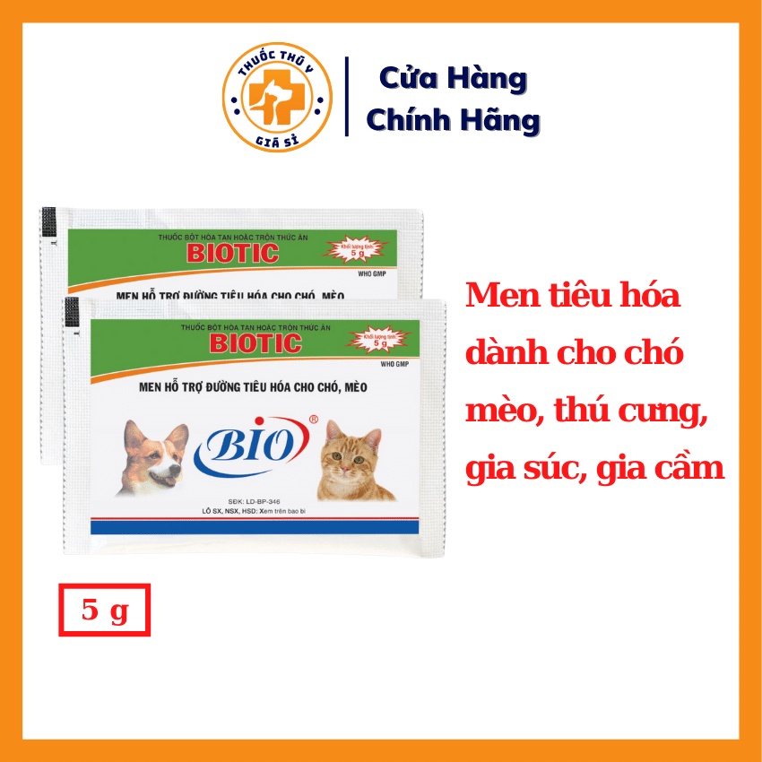 Men Tiêu Hóa Biotic 5g Cho Chó Mèo, Cung Cấp Vitamin Và Lợi Khuẩn, Phòng Tiêu Chảy - Thú Y Giá Sỉ