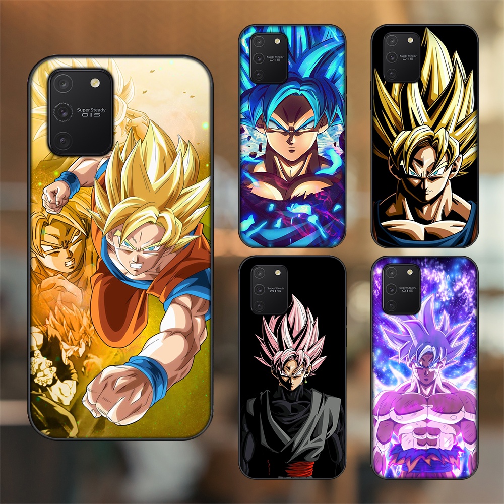 Ốp lưng Samsung S10 Lite viền đen in hình Goku Dragon Ball