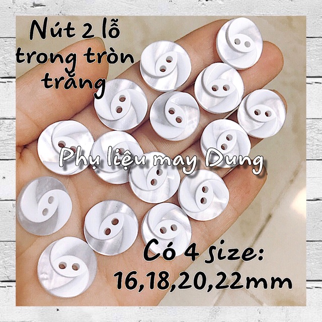 Nút 2 lỗ trắng: 16,18,20mm | BigBuy360 - bigbuy360.vn