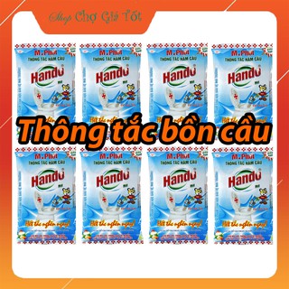 Bộ 8 gói Bột thông tắc hầm cầu bể phốt Hando 300Gr [Đổ định kì để bồn cầu ko tắc]