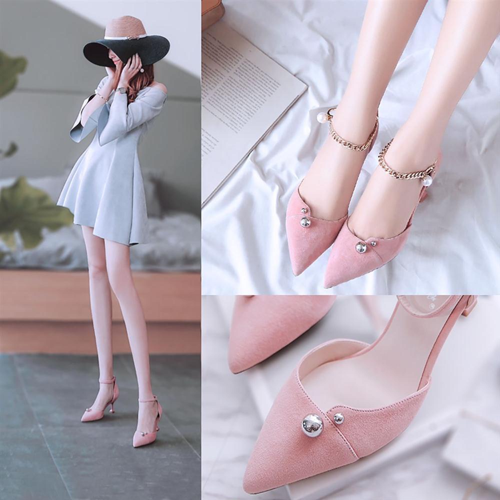 Giày cao gót mũi nhọn phong cách Hàn Quốc dễ phối đồ thời trang mùa hè mới dành cho nữ