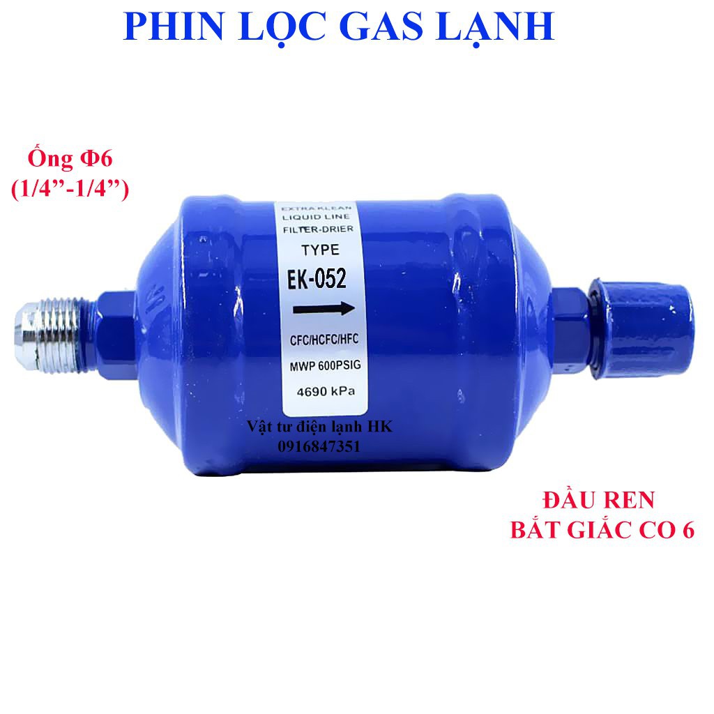 Phin lọc gas kho lạnh Genesso phi 6 10 12 16 19 mm (chọn đúng cỡ khi đặt hàng) Cốc lọc Fin lọc ga Genseso Filter 1/4 3/8