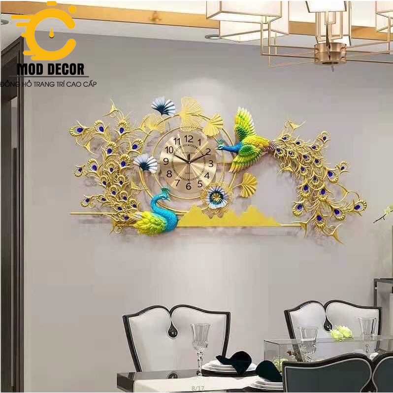Đồng hồ treo tường chim công khổng tước cao cấp M2929V