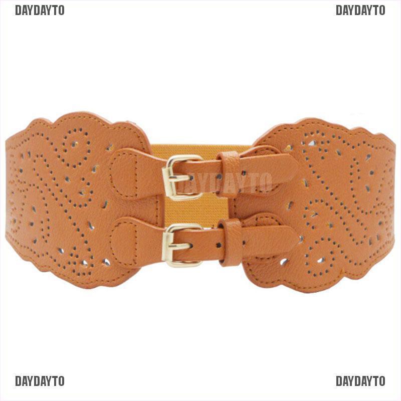 Thắt Lưng Bản Rộng Co Giãn Hai Khóa Cài Cho Nữ