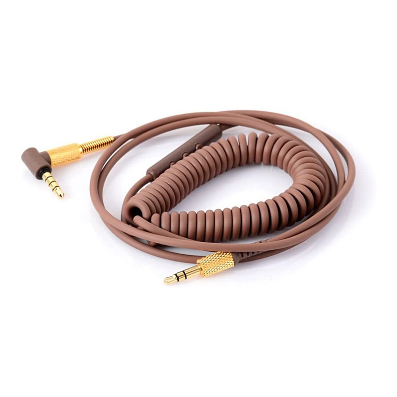 Dây Cáp Âm Thanh Nối Dài Lò Xo 3.5mm Màu Nâu Chuyên Dụng Cho Marshall Major II 2