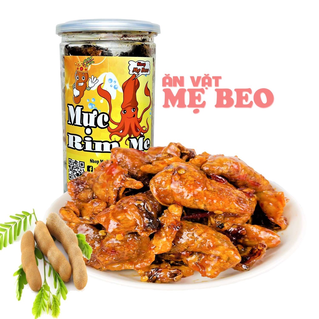 300Gr Mực Rim Me Nguyên Con Ăn Vặt Shop Mẹ Beo