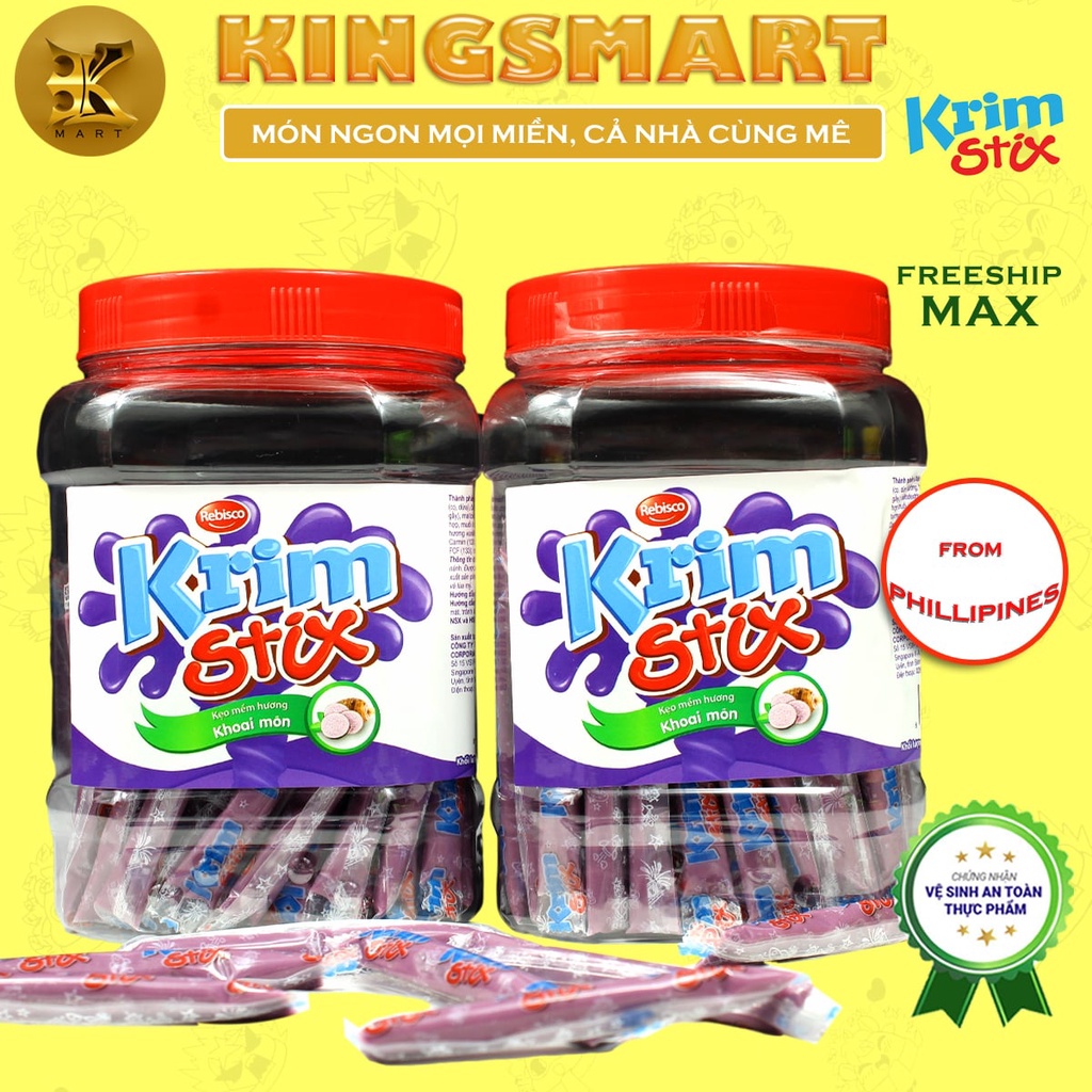 Kẹo khoai môn tan chảy dạng que KRIM STIX (Hũ 100 que/ 430G)