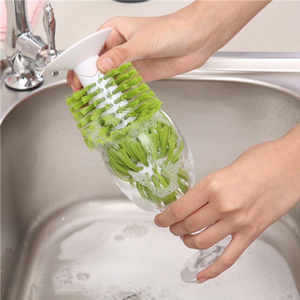 KRNY Bàn Chải Vệ Sinh Bình Rượu Có Giác Hút Tiện Dụng