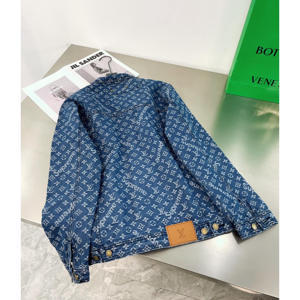 Áo khoác denim thời trang cao cấp Louis Vuitton LV thiết kế cá tính, thời thượng