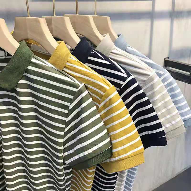 Áo polo adidas lelaki Tay Ngắn Dáng Ôm Họa Tiết Kẻ Sọc Thời Trang Mùa Hè Cho Nam Và Nữ