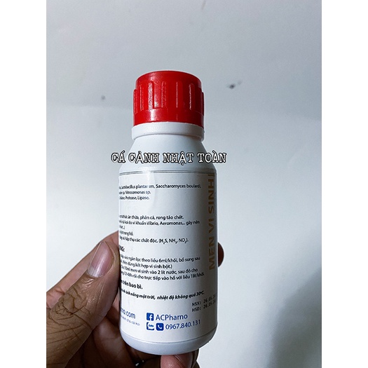 MEN VI SINH KHỬ MÙI TANH, LÀM TRONG NƯỚC CHO BỂ CÁ CẢNH ACPHARNO 125ML