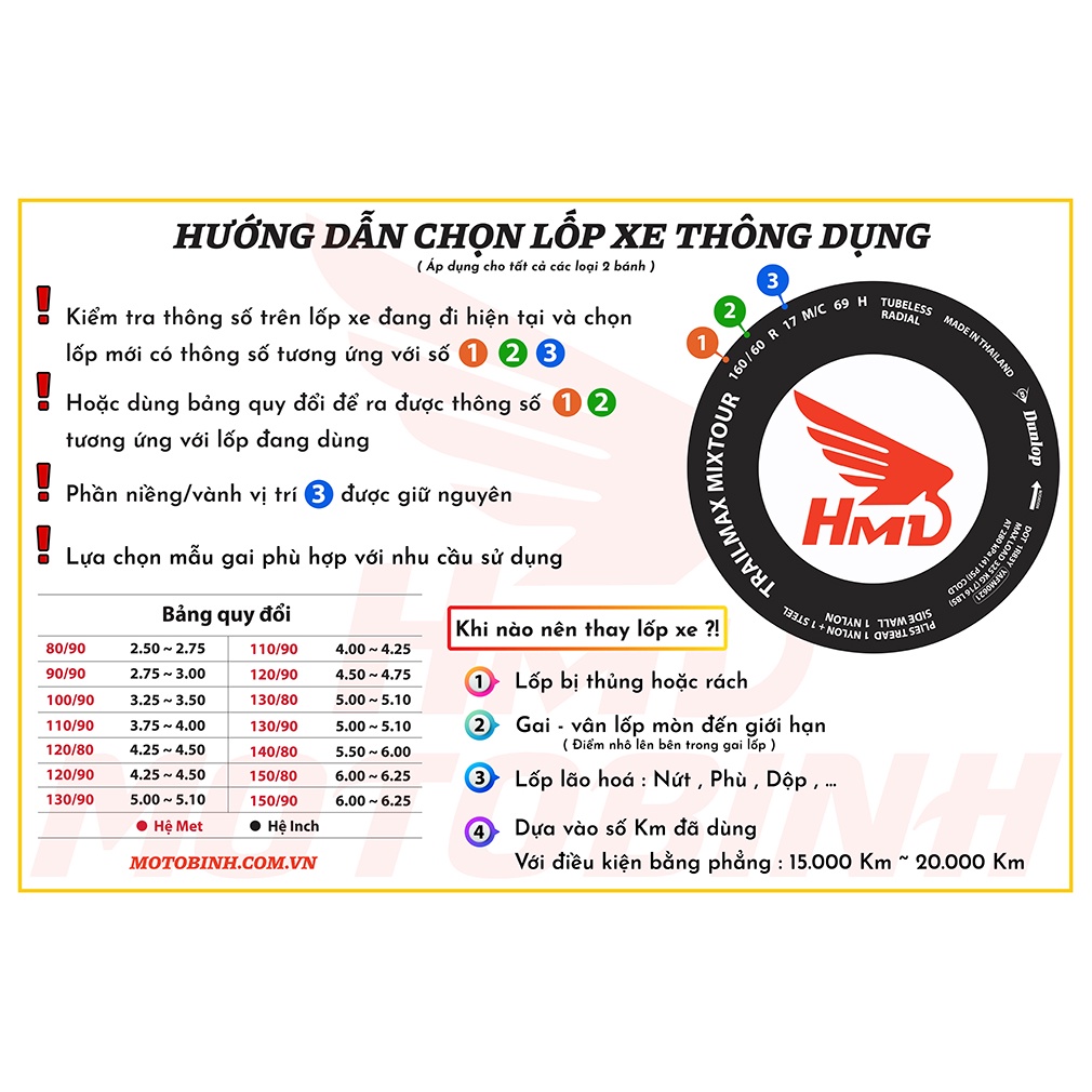 Lốp/vỏ xe 160/60ZR17 D609 TL Dunlop Thái