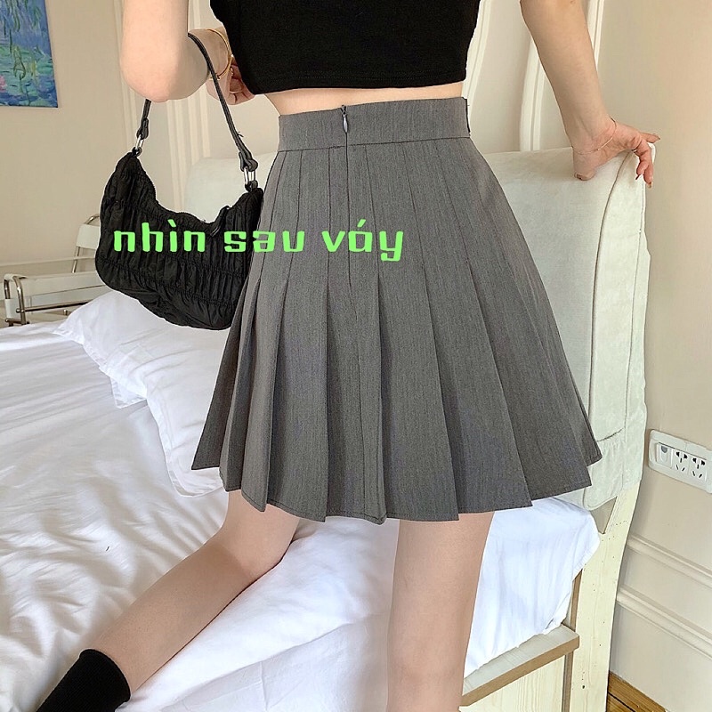 Chân váy nữ chữ a xếp li lưng cao đính cúc kiểu tennis mới gomtrend M280 | BigBuy360 - bigbuy360.vn
