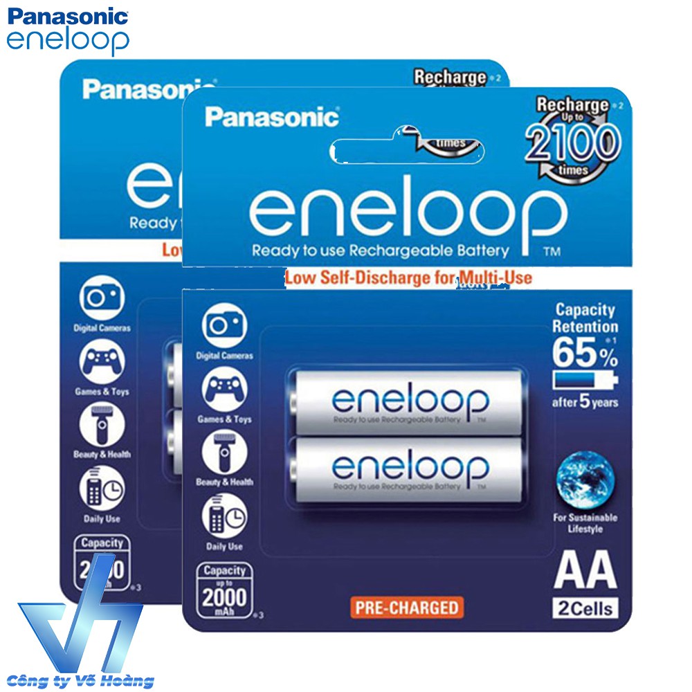 Bộ 4 pin sạc AA Panasonic Eneloop 2000mAh (Trắng)
