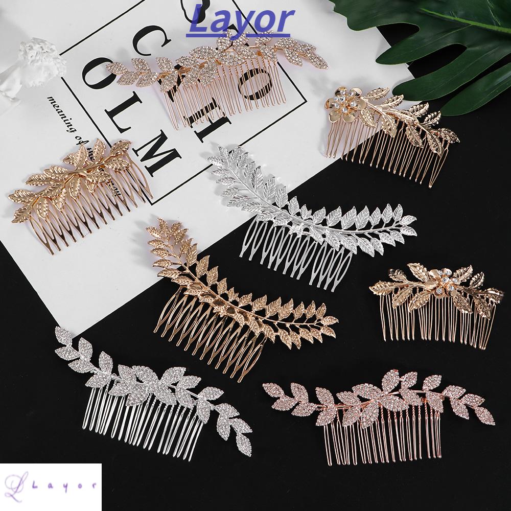 Lược Cài Tóc Hình Lá Kim Loại Thời Trang Cho Cô Dâu|Dây Buộc Tóc Phong Cách Hy Lạp|Băng Đô Nữ