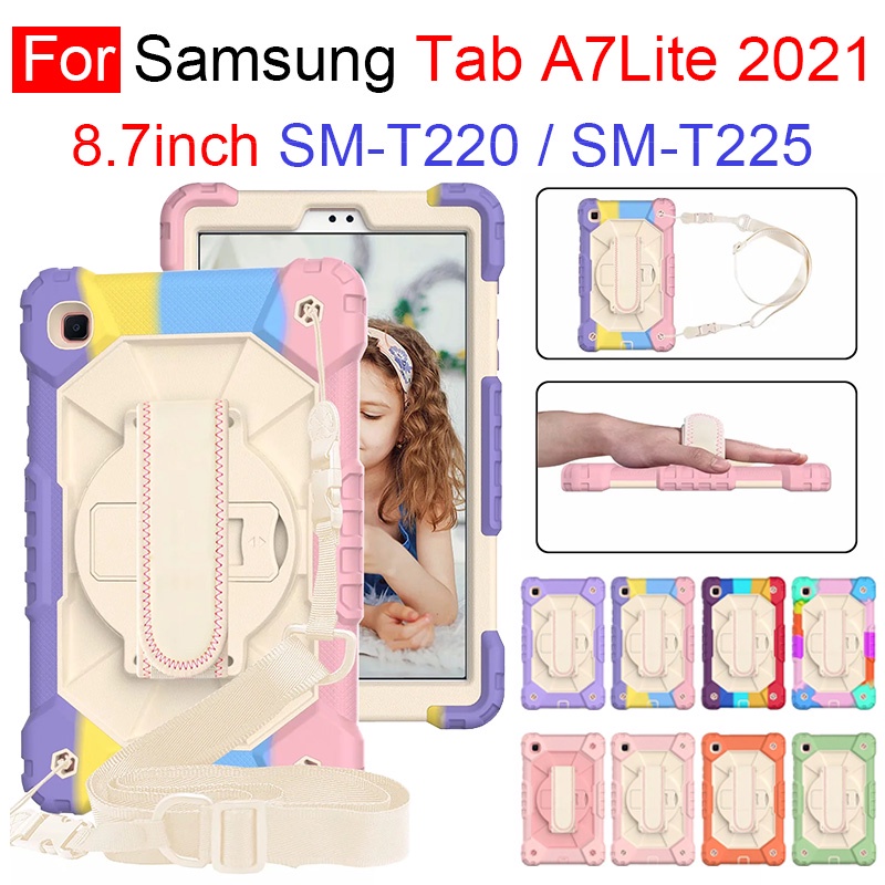 Ốp Máy Tính Bảng Chống Sốc Có Giá Đỡ Xoay 360 Độ Cho Samsung Tab A7 Lite 2021 8.7inch T220 T225