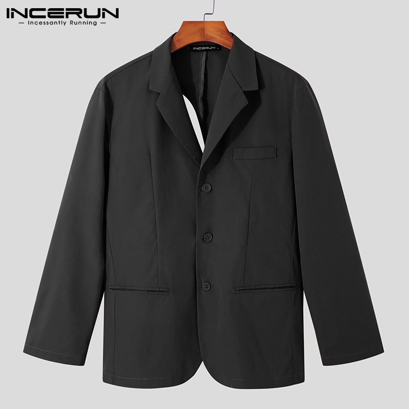 Áo khoác blazer INCERUN tay dài dáng rộng thời trang dành cho nam
