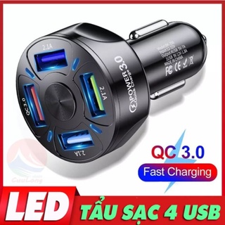 Tẩu sạc nhanh usb 4 cổng, có qc3.0