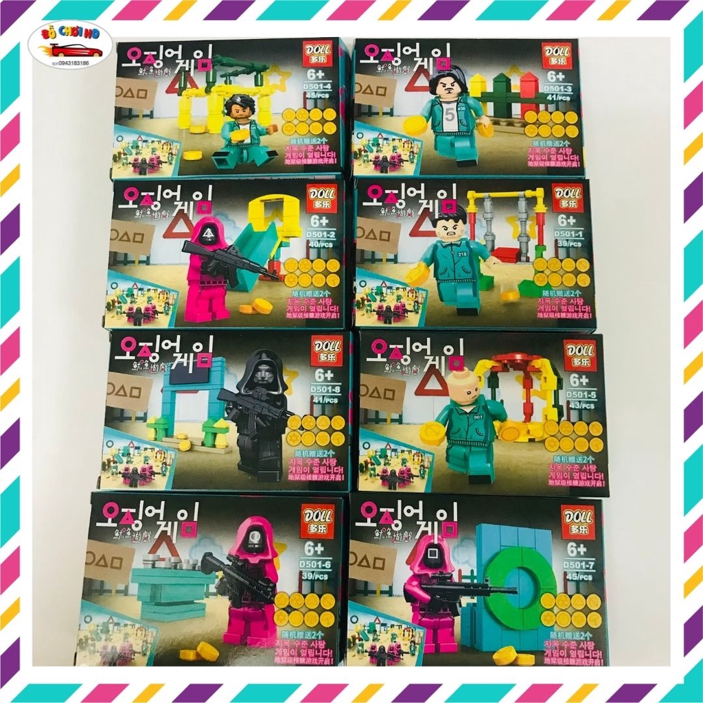 Bộ đồ chơi xếp hình Minifigure Lego SQUID GAME, Lego Trò Chơi Con Mực