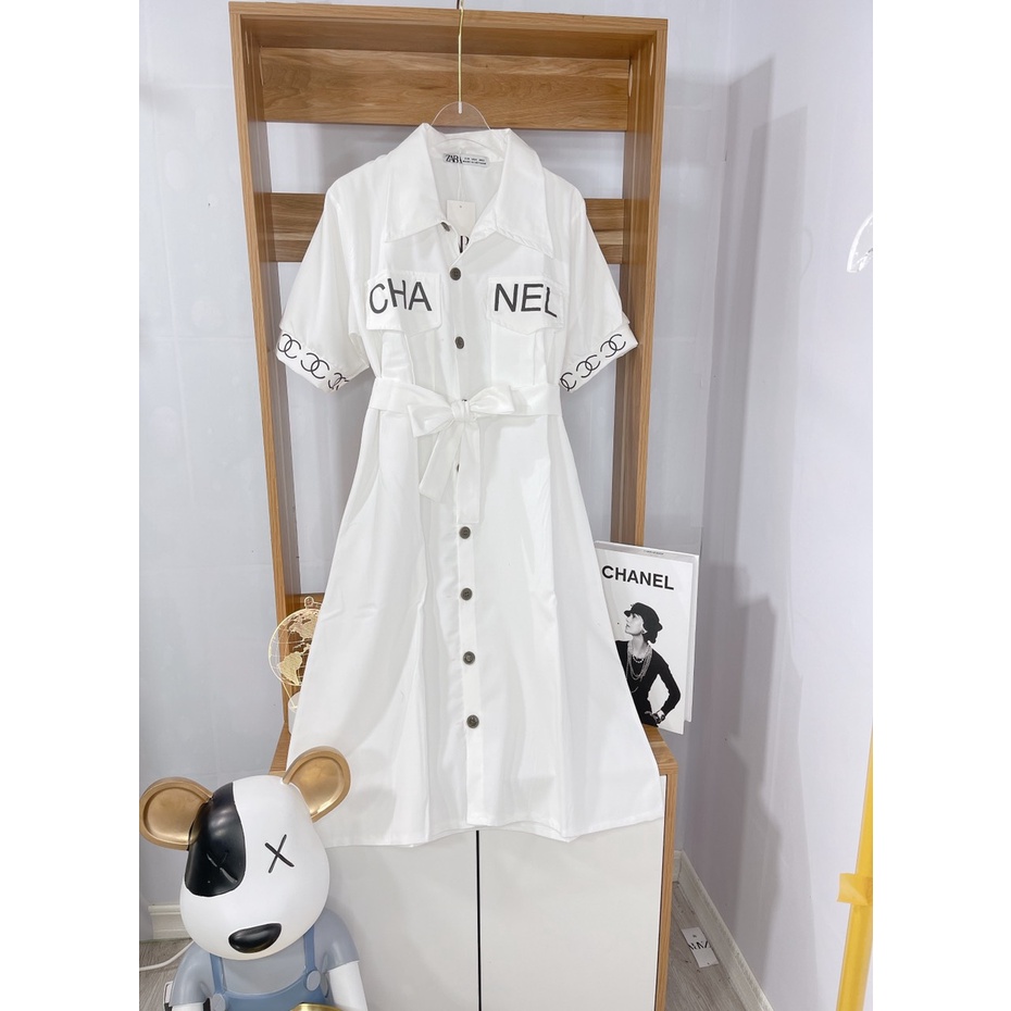 VÁY SƠ MI DÁNG DÀI EO C HA NEL - ảnh, video thật mẫu