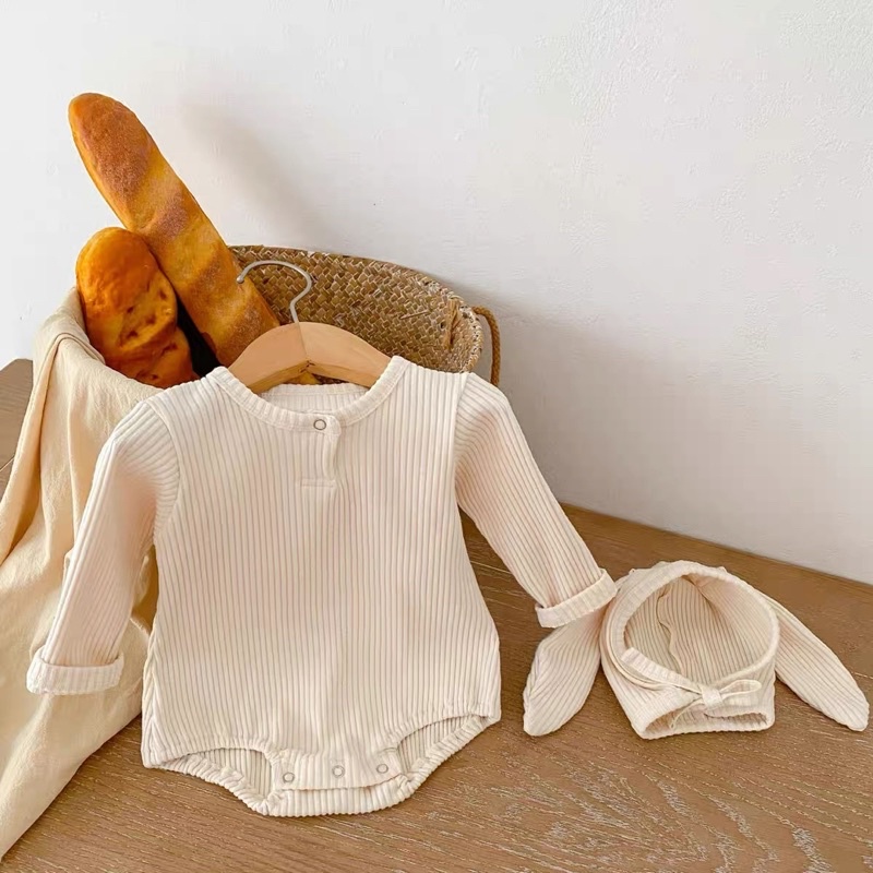 Body Suit 2 options vải cotton gân Hàn xuất xịn cho bé, chất đanh mịn mềm co giãn tốt.