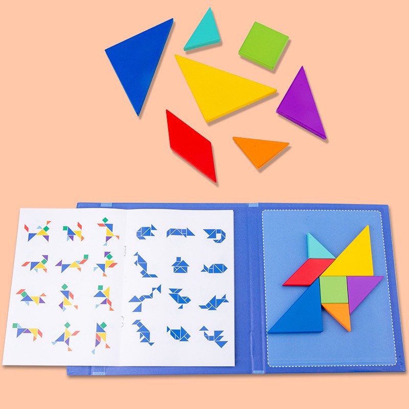 Đồ chơi Tangram nam châm rèn luyện tư duy cho bé kèm hướng dẫn.
