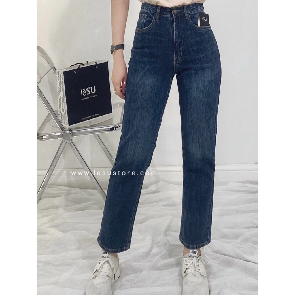 ẢNH TỰ CHỤP Quần Jeans Ống Đứng trơn dài 88cm