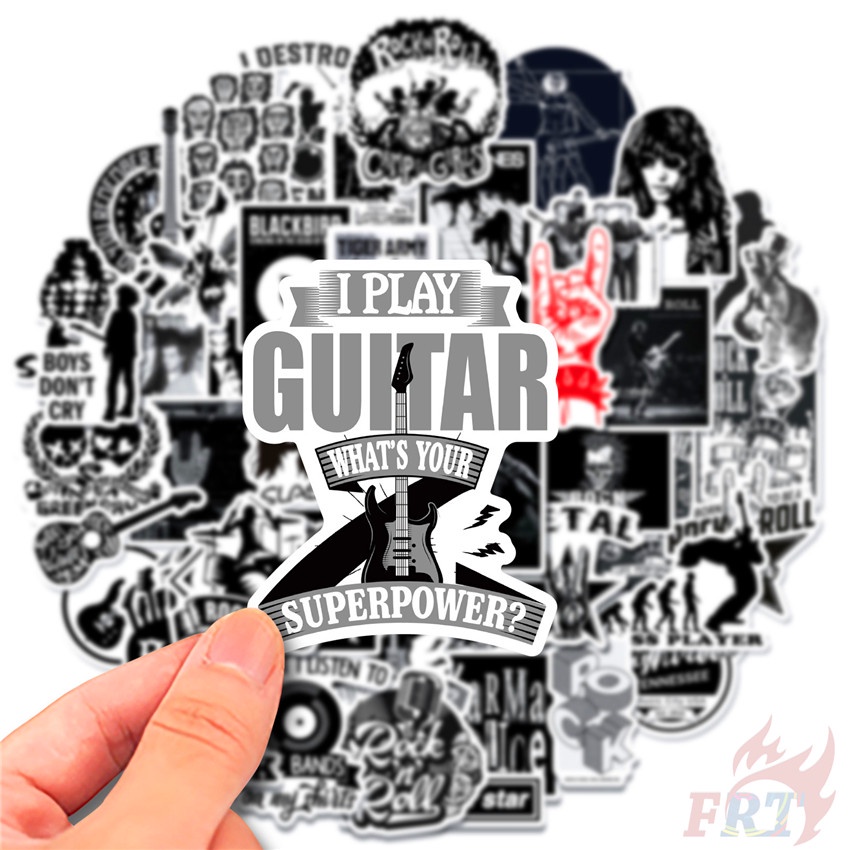 Bộ 100 Cái/Bộ ❉ Ban Nhạc Rock Punk Hip Hop. Miếng Dán Trang Trí Kiểu Cổ Điển Màu Trắng Đen ❉ Sticker Dán Tường Chống Thấm Nước Thời Trang