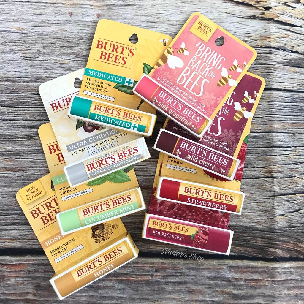 [ĐỦ MÙI] Son Dưỡng Burt's Bees không màu