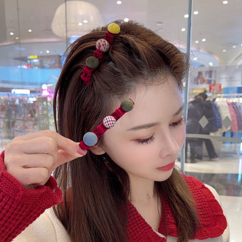 Kẹp tóc bện màu trơn đơn giản thời trang năm mới cho bé gái