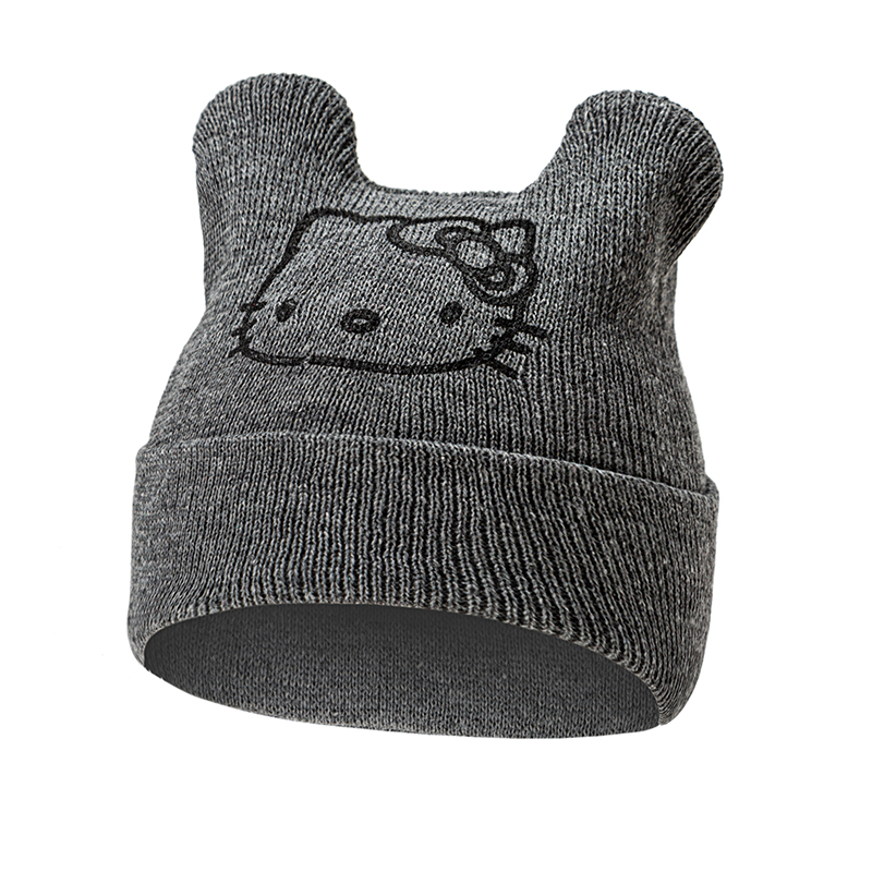 Mũ Len Beanie Mềm Mại In Họa Tiết Hello Kitty Dễ Thương Cho Bé